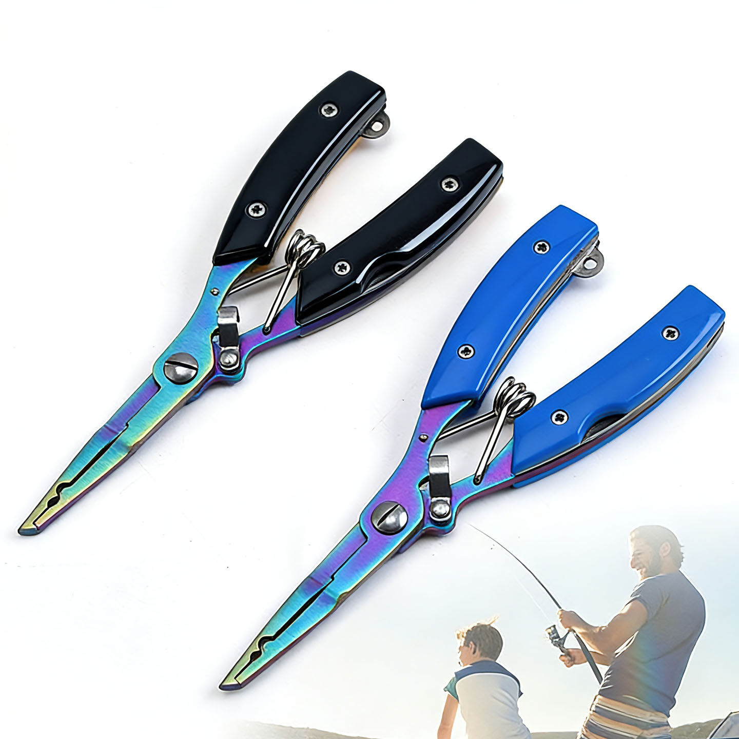 不锈钢省力弹簧路亚钳防滑手柄钓鱼摘钩剪线多功能渔具配件小工具