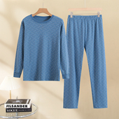 棉毛裤 老人全棉衬裤 妈妈打底内衣 套装 中老年女士纯棉圆领秋衣秋裤