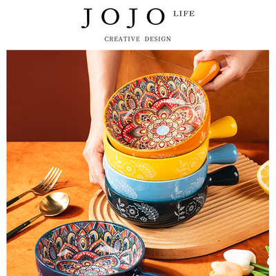 JOJO'SLIFEPD陶瓷手柄碗沙拉碗
