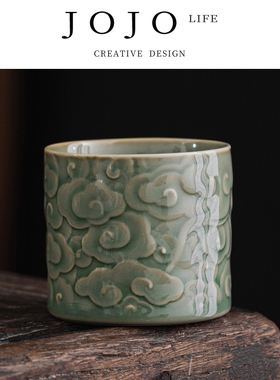 JOJO'S L. PD.domain.玉上祥云主人杯单杯复古越窑青瓷茶具| 学历