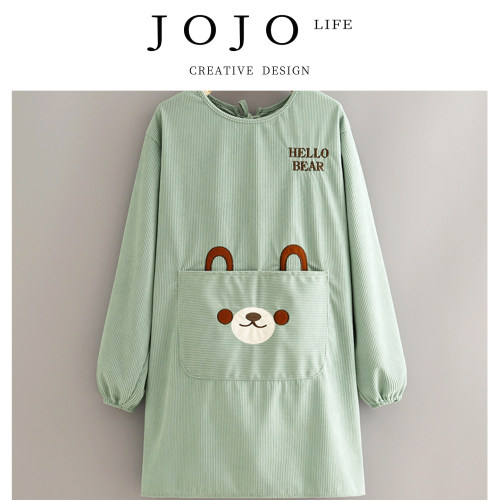 JOJO'SL卡通防污长袖围裙女