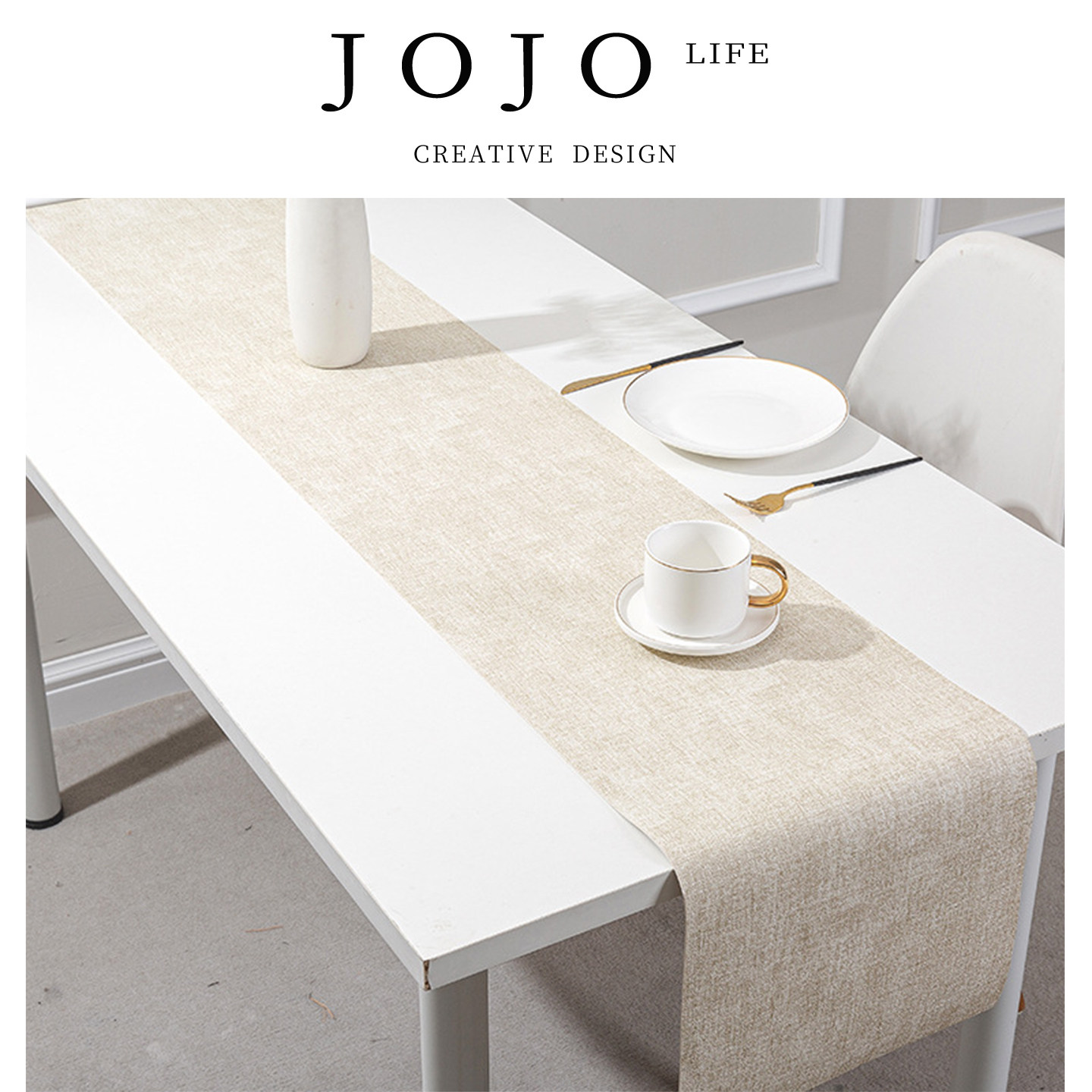 JOJO'S L. PD.mortise.亚麻皮革桌旗茶几桌布防油免洗桌布 | 卯姿 - 实物图