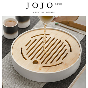 JOJO'S L. PD.camphor.圆形茶盘小型家用茶几茶托盘茶具 | 樟咧