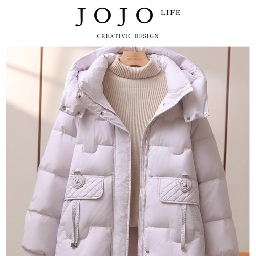 JOJO'S L. PD.Sparse 白鹅绒羽绒服女中长款冬季新款韩版 | 抑货 - 封面