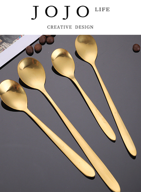 JOJO'S L. PD.while.不锈钢圆勺蜂蜜勺咖啡搅拌勺长柄短款 | 怡趁