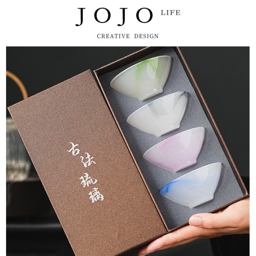 紫泉涧琉璃斗笠茶杯主人杯单杯