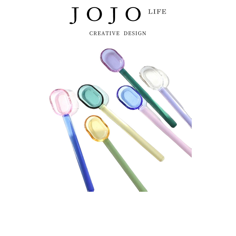 JOJO'S L. PD.Robbery.撞色勺子彩色透明耐高温玻璃搅拌勺 | 马抢