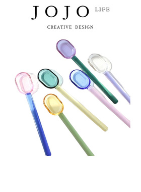 JOJO'S L. PD.Robbery.撞色勺子彩色透明耐高温玻璃搅拌勺 | 马抢