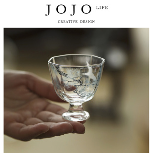 JOJO'S L. PD.紫泉涧.玻璃高足杯品茗杯透明加厚耐热闻香杯| 渡难