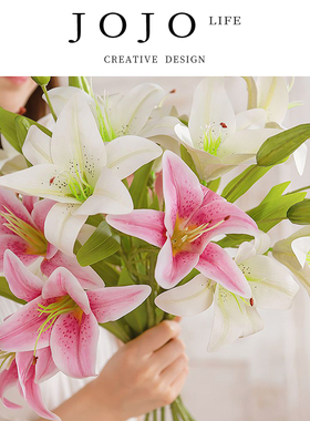JOJO'S L. PD.channel.厂家假花百合INS风仿真花家居装饰 | 沟口