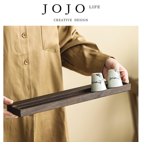 紫泉涧黑檀木花梨木茶杯收纳架子