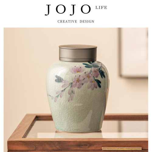 JOJO'SLIFEPD茶叶罐冰片釉手绘