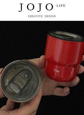JOJO'S L. PD.Orange.大红色新年保温杯圣诞节节日礼物杯子| 柑政