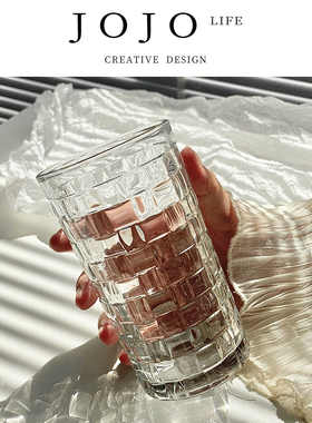 JOJO'S L. PD.Ditch.藤编玻璃杯清新森系商用浮雕杯啤酒杯 | 引沟