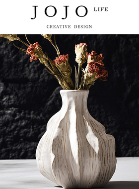 JOJO'S L. PD.Fine.简约现代白色陶瓷花瓶nsi风创意客厅 | 霏屑