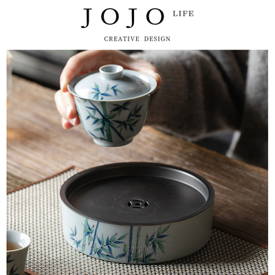 JOJO'SLIFEPD手绘文竹三才盖碗