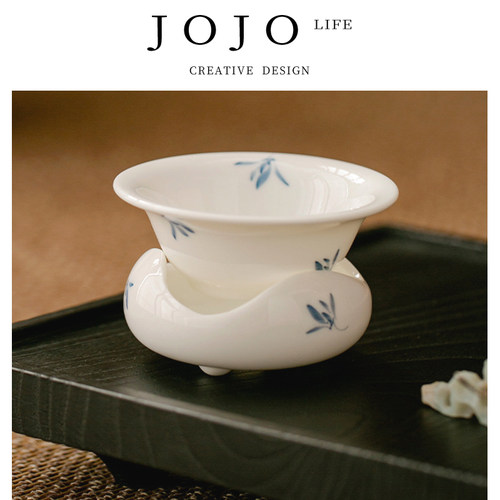紫泉涧白瓷陶瓷茶漏茶