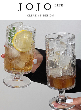 JOJO'S L. PD. money.简约清新玻璃杯水杯森系树皮纹高脚杯| 钞僵