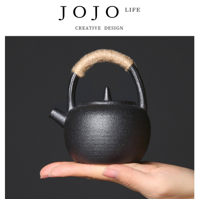 紫泉涧日式粗陶提梁壶茶具陶瓷壶