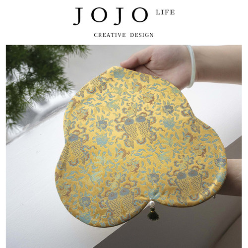 紫泉涧浮光金银杏叶茶席创意刺绣