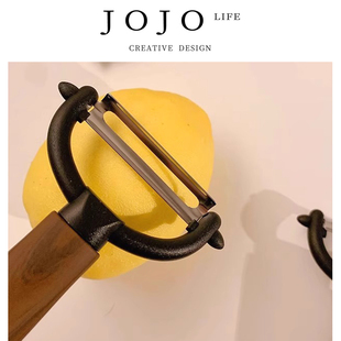 JOJO'S L. PD.block.家用厨房削皮刀木柄纹创意削皮器便携| 塞犀