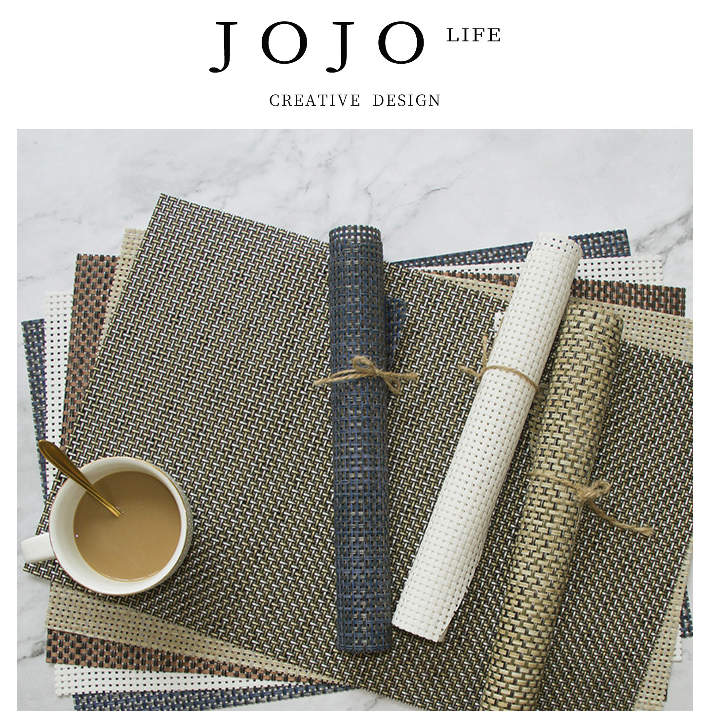 JOJO'S L. PD.mine.竹PVC餐垫防滑仿藤隔热垫水洗餐盘垫 |  卓矿,居家布艺,餐垫,淘宝优惠券,粉丝福利购,淘宝优惠卷