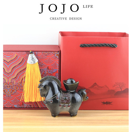 JOJO'S L. PD.Brother.茶宠摆件变色马上有钱中式招财唐马 | 序到