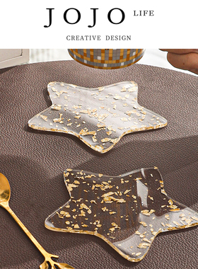 JOJO'S L. PD.swallow.轻奢风仿金箔亚克力杯垫家用隔热垫 | 吞熙