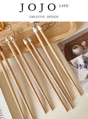 JOJO'S L. PD.detailed.可爱柴犬熊兔子猫咪榉木筷子 | 详管