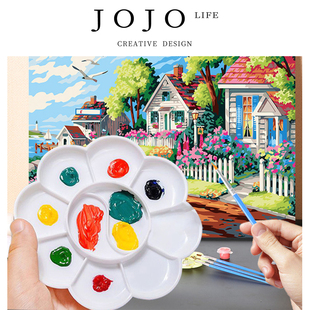 JOJO   呜雏 S L. PD.chick.儿童塑料小梅花调色盘 