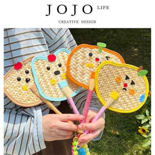 jojo编织挂件拍照老式蒲扇高颜值