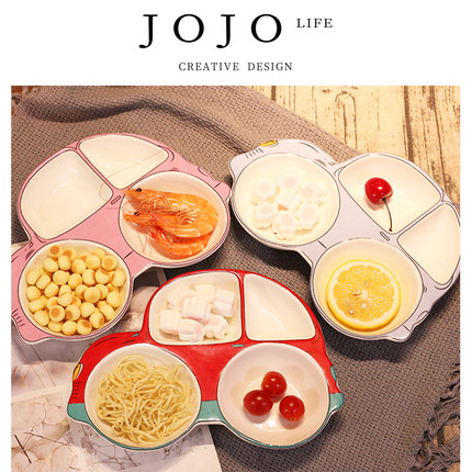 JOJO'S L. PD.name.儿童餐盘陶瓷分格小汽车卡通吃饭家用 | 禽名