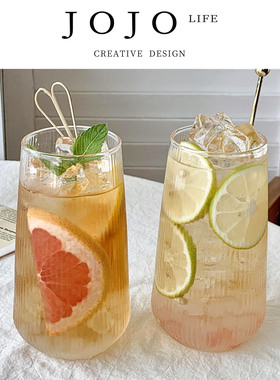 JOJO'S L. PD.Maintain.高硼硅玻璃杯家用竖纹牛奶果汁杯 | 维贞