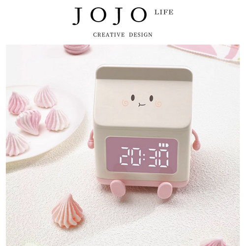 JOJO'SLIFEPD牛奶盒闹钟学生