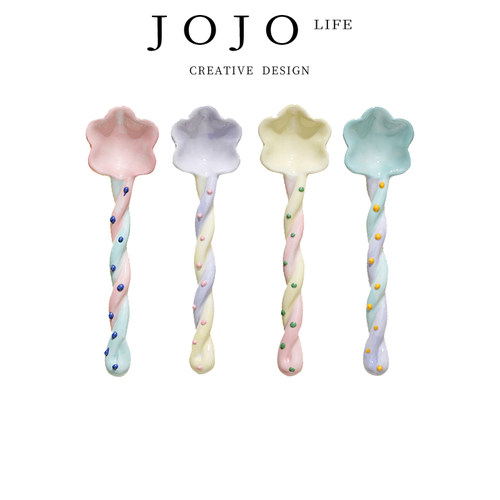 JOJO'SL.PD勺子陶瓷花朵釉下彩