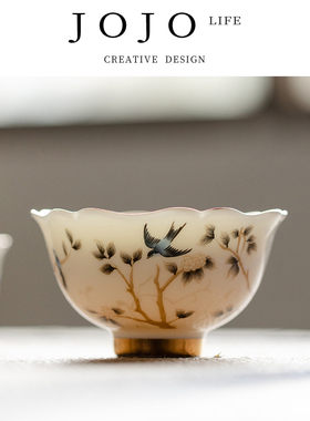 JOJO'S L. PD.紫泉涧.羊脂玉好白瓷高档主人杯品茗杯 | 徽砚