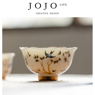 JOJO'S L. PD.紫泉涧.羊脂玉好白瓷高档主人杯品茗杯 | 徽砚
