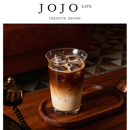 JOJO'S L. PD.Back.杯具耐高温透明玻璃简约水杯咖啡杯 | 反口