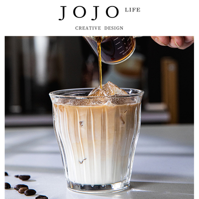 JOJO'SLIFEPD咖啡杯竖纹玻璃杯