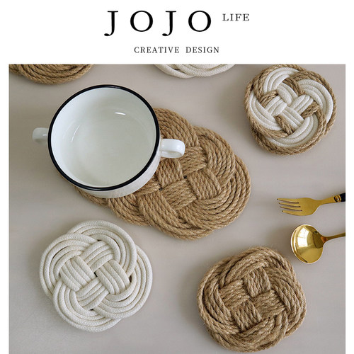 JOJO'SLIFEPD亚麻草编织隔热垫