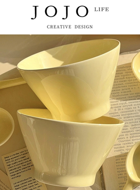 JOJO'S L. PD.count.奶fufu斗笠碗陶瓷碗釉下彩高温瓷  | 点算