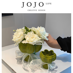 饰摆件 JOJO PD.bind.创意ins风花瓶插花高级感陶瓷装 结发