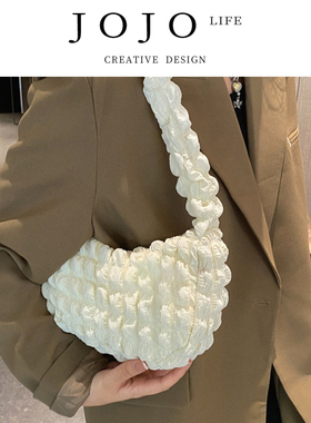 JOJO'S L. PD.stocky.褶皱泡芙云朵泡泡饺子包腋下单肩包 | 敦实