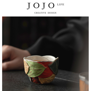 JOJO'S L. PD.紫泉涧.纯手工树叶杯主人杯品茗杯萩烧茶杯 | 强渡