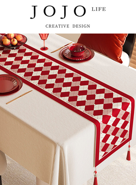 JOJO'S L. PD.argument.桌布茶几中间长条装饰新年喜庆茶席 |论点