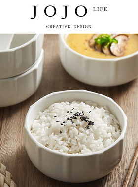 JOJO'S L. PD.condit.米饭碗白色陶瓷日式家用大盆碗汤勺 | 县情