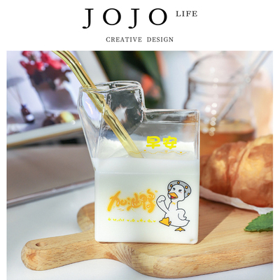 JOJO'SLIFEPD卡通玻璃牛奶杯