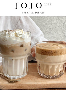 JOJO'S L. PD.storm.ins咖啡杯冰美式冷萃拿铁拉花玻璃杯 | 阳骂