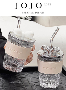 JOJO'S L. PD.molt.蝴蝶结吸管玻璃杯家用耐高温高硼硅杯 | 买蜕