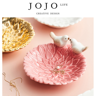 JOJO'S L. PD.jargon.展示架可爱小鸟陶瓷托盘饰品点心盘 | 行话